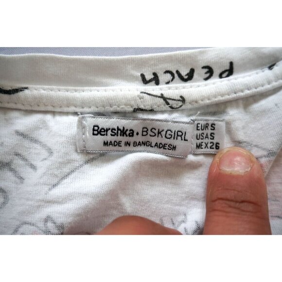 Bershka BSKGirl Peach Life Crop Top Tee - Size S - Picture 2 of 6